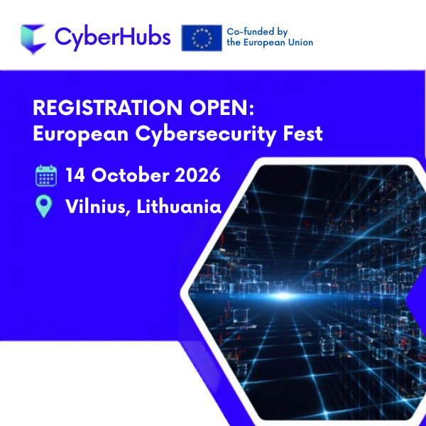 Odprte prijave: European Cybersecurity Fest, 14. oktobra 2026, Vilna, Litva 